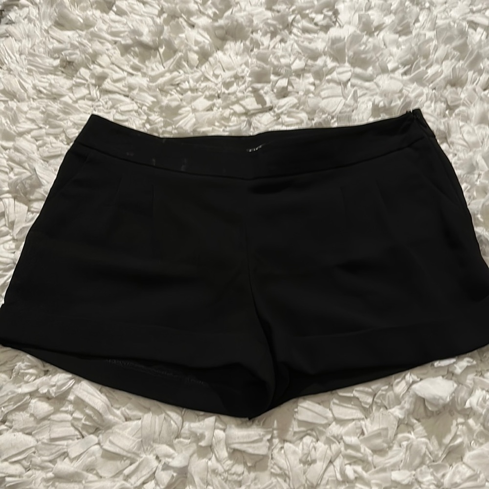 Express black dress shorts, side zip, pockets